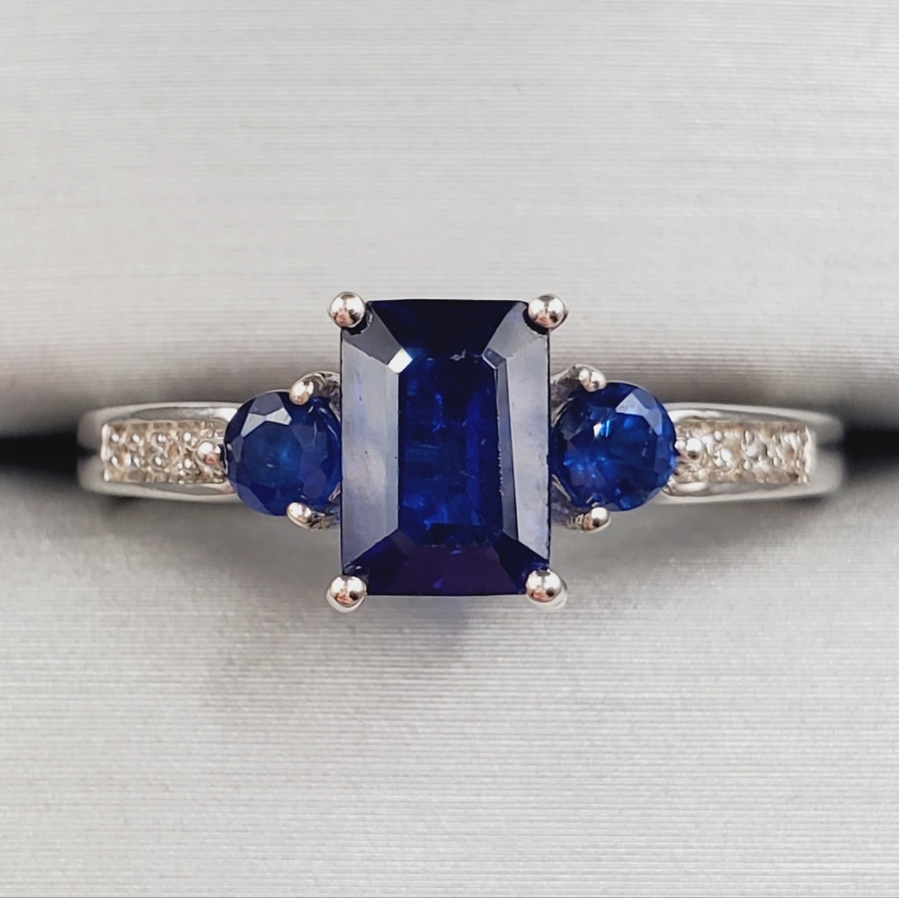 Genuine Blue Spinel Ring 925 Ring Sterling Silver Ring Blue Ring